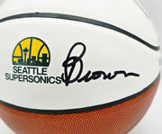 Downtown Fred Brown Autographed 1978-79 NBA Champions Logo Basketball Seattle Supersonics MCS Holo Stock #256895