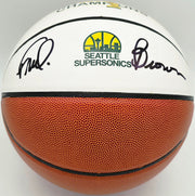 Downtown Fred Brown Autographed 1978-79 NBA Champions Logo Basketball Seattle Supersonics MCS Holo Stock #256895