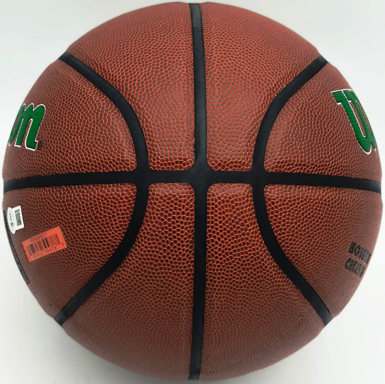 Jaylen Brown Autographed Composite Leather Boston Celtics Logo Basketball Beckett BAS Witness Stock #256842