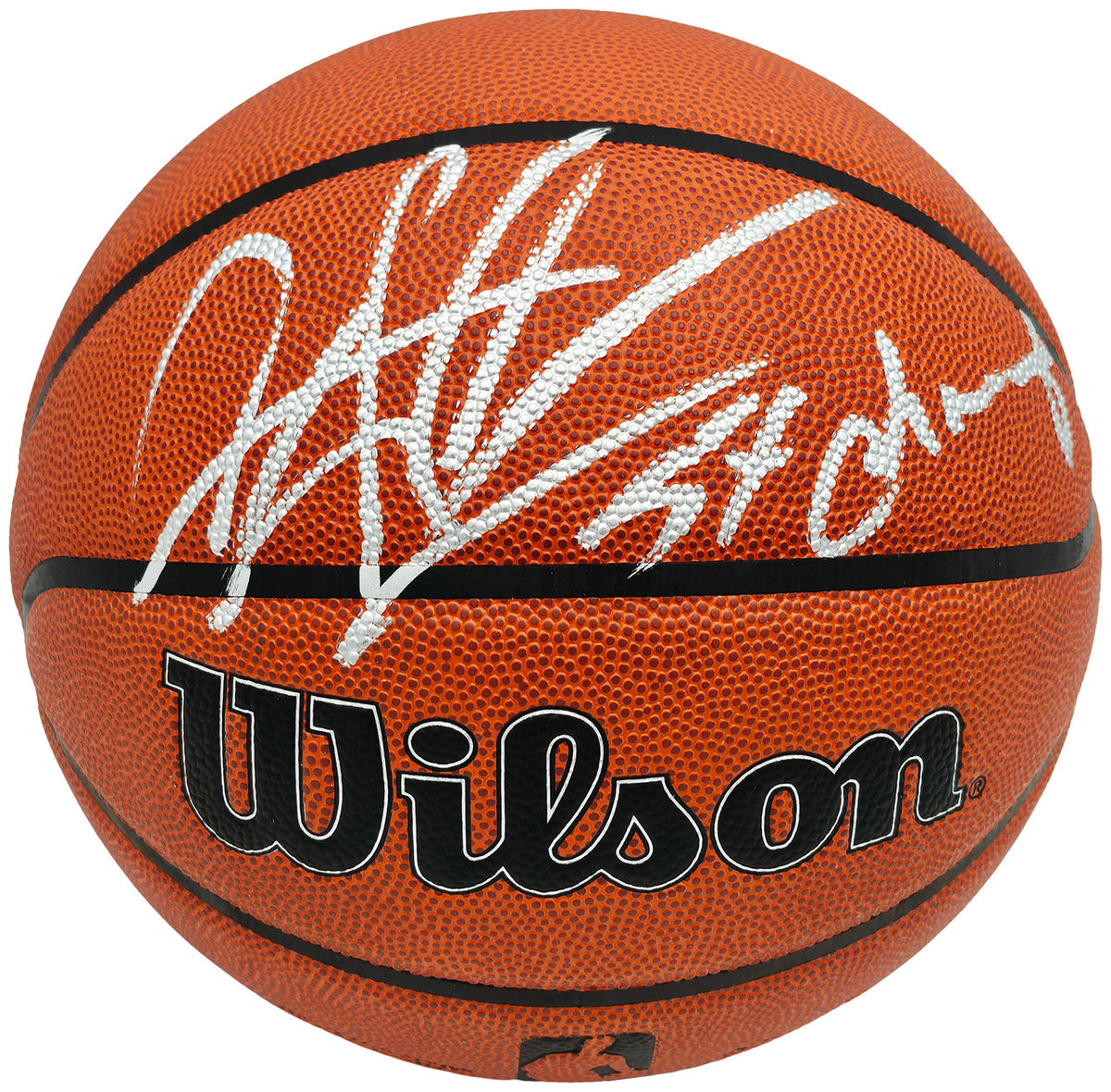 Dennis Rodman Autographed Authentic Indoor/Outdoor Basketball Chicago Bulls "5X Champ" Beckett BAS Witness Stock #256867