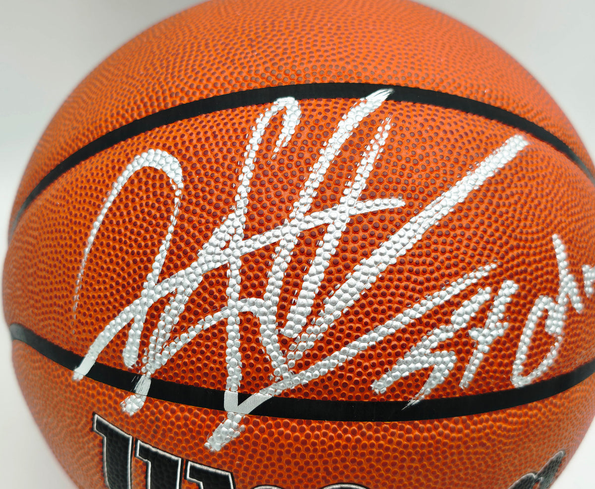 Dennis Rodman Autographed Authentic Indoor/Outdoor Basketball Chicago Bulls "5X Champ" Beckett BAS Witness Stock #256867