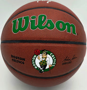 Jaylen Brown Autographed Composite Leather Boston Celtics Logo Basketball Beckett BAS Witness Stock #256843