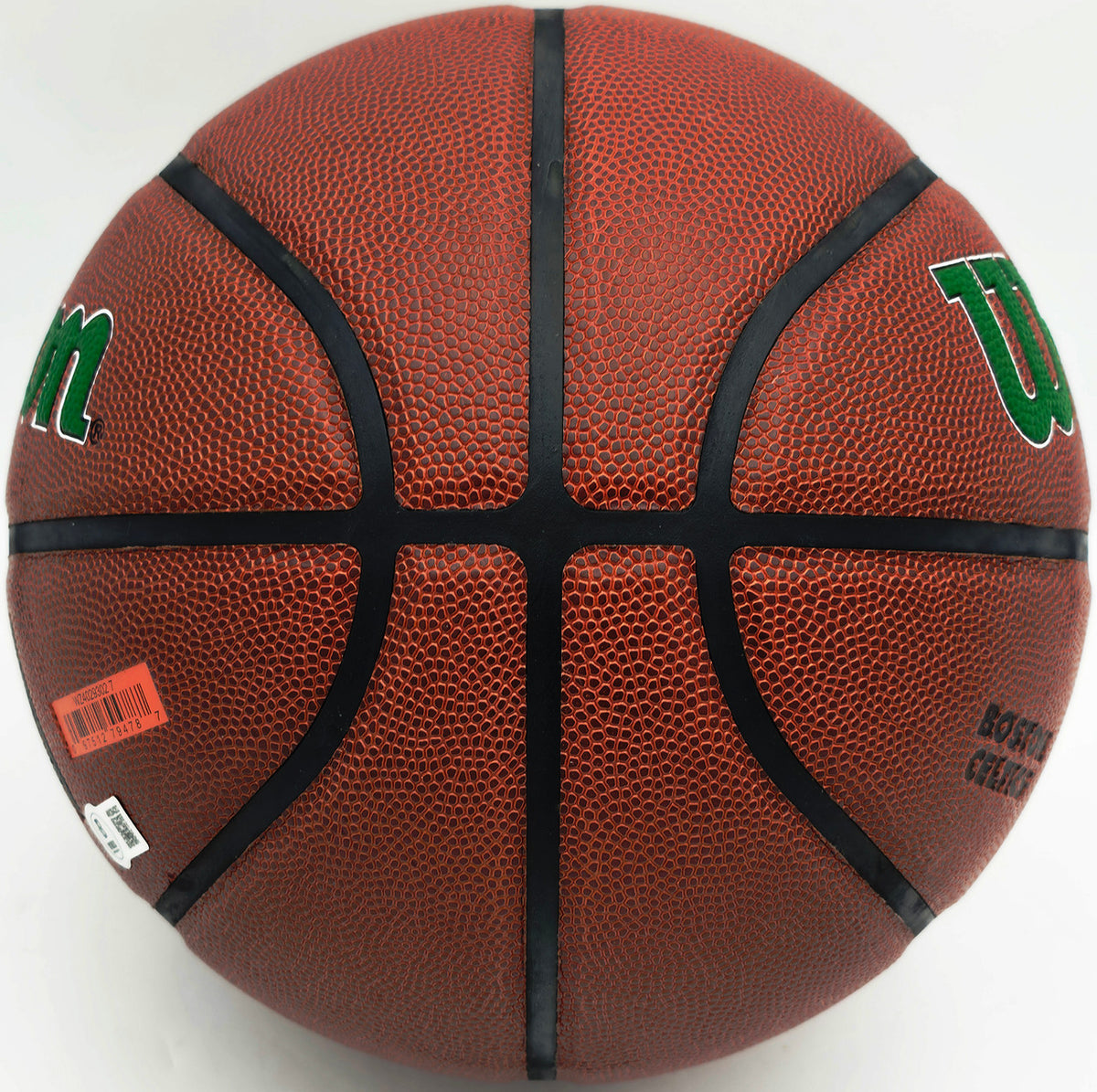 Jaylen Brown Autographed Composite Leather Boston Celtics Logo Basketball Beckett BAS Witness Stock #256843