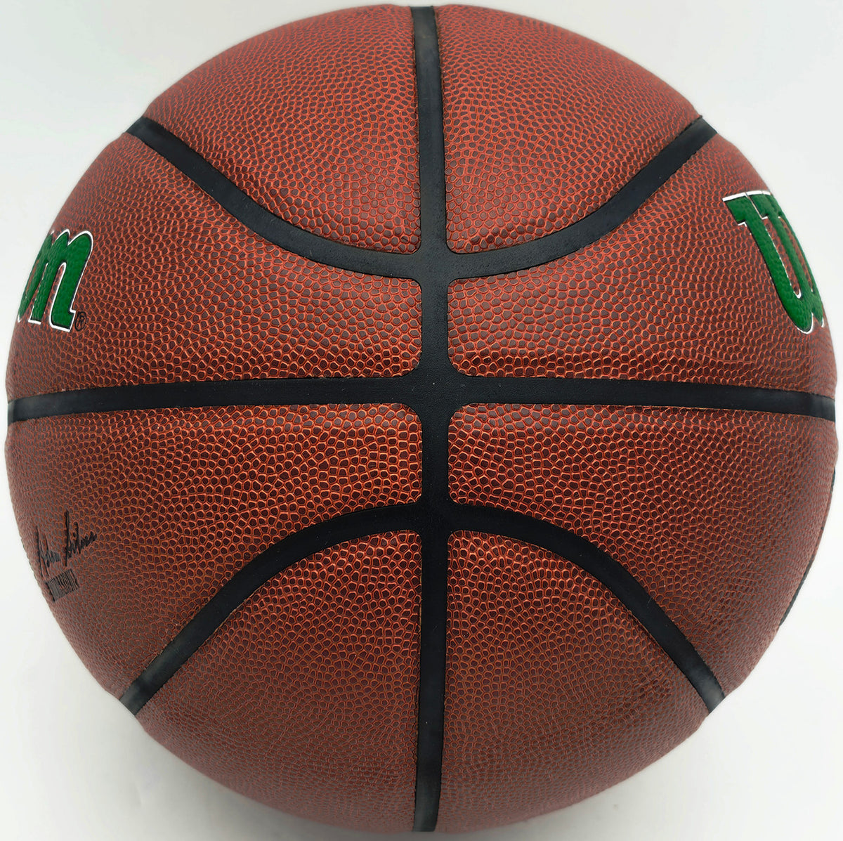 Jaylen Brown Autographed Composite Leather Boston Celtics Logo Basketball Beckett BAS Witness Stock #256843