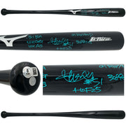Ichiro Suzuki Autographed Black Mizuno Player Model Baseball Bat Seattle Mariners With 7 Stats IS Holo & Beckett BAS Witness Stock #256835