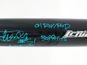 Ichiro Suzuki Autographed Black Mizuno Player Model Baseball Bat Seattle Mariners With 7 Stats IS Holo & Beckett BAS Witness Stock #256835
