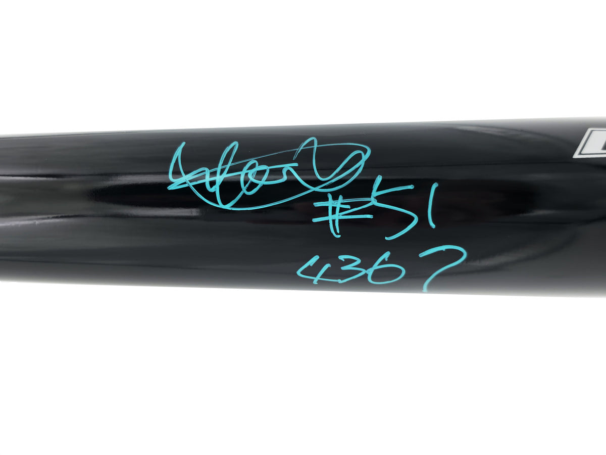Ichiro Suzuki Autographed Black Mizuno Player Model Baseball Bat Seattle Mariners "#51, 4367" IS Holo & Beckett BAS Witness Stock #256836