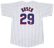 Chicago Cubs Michael Busch Autographed White Pinstripes Jersey Beckett BAS Witness Stock #256912