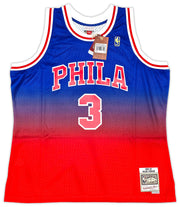 Philadelphia 76ers Allen Iverson Autographed Red Authentic Mitchell & Ness 1996-97 HWC Swingman Fadeaway Jersey Size 2XL Beckett BAS Witness Stock #253634