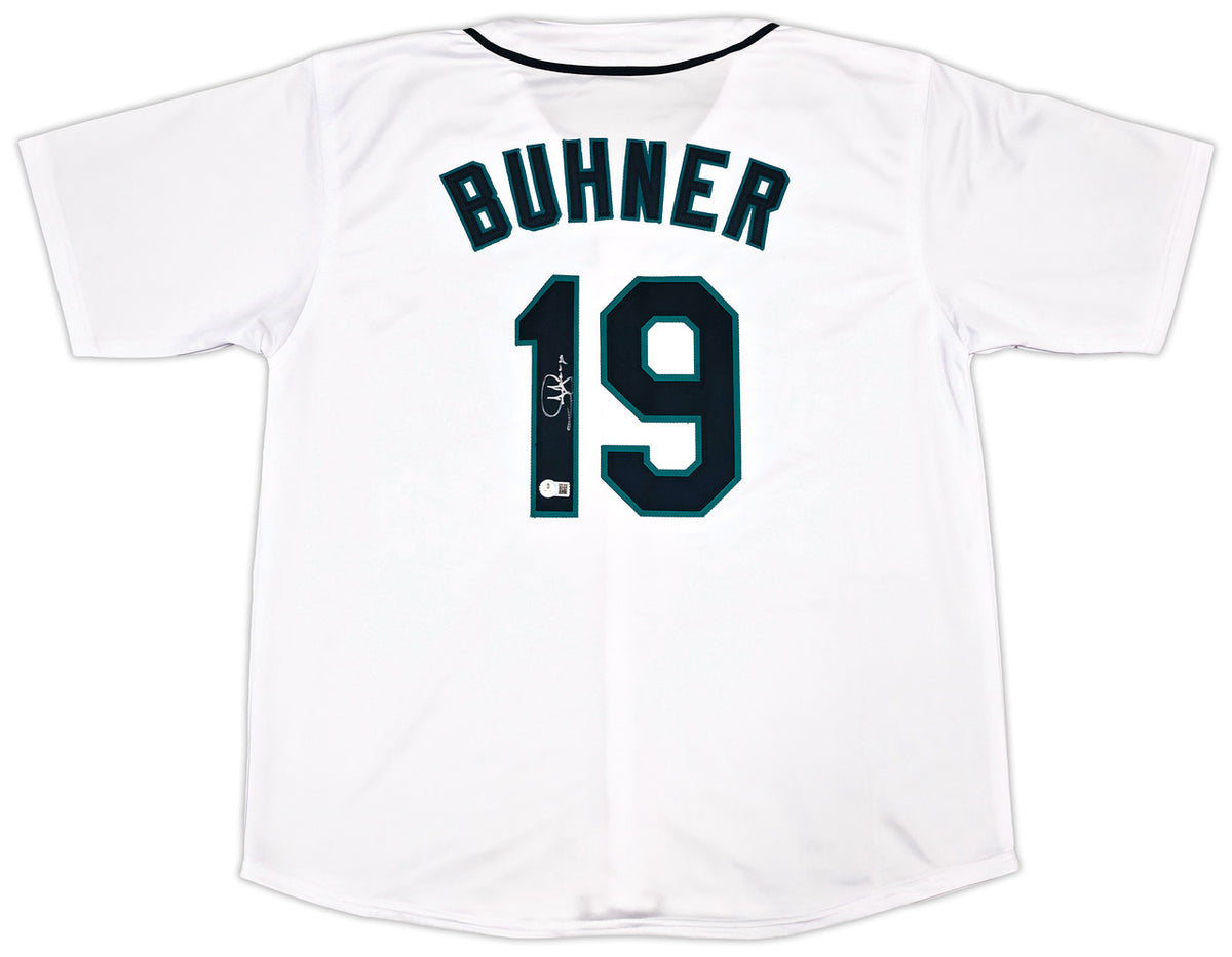 Seattle Mariners Jay Buhner Autographed White Jersey Beckett BAS Witness Stock #256887