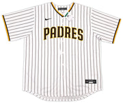 San Diego Padres Fernando Tatis Jr. Autographed White Pinstripes Nike Jersey Size XL "MLB Debut 3/28/19" Beckett BAS Stock #256876