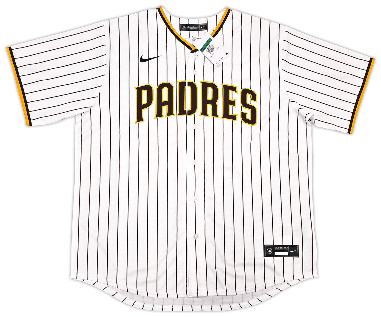 San Diego Padres Fernando Tatis Jr. Autographed White Pinstripes Nike Jersey Size XL "MLB Debut 3/28/19" Beckett BAS Stock #256876