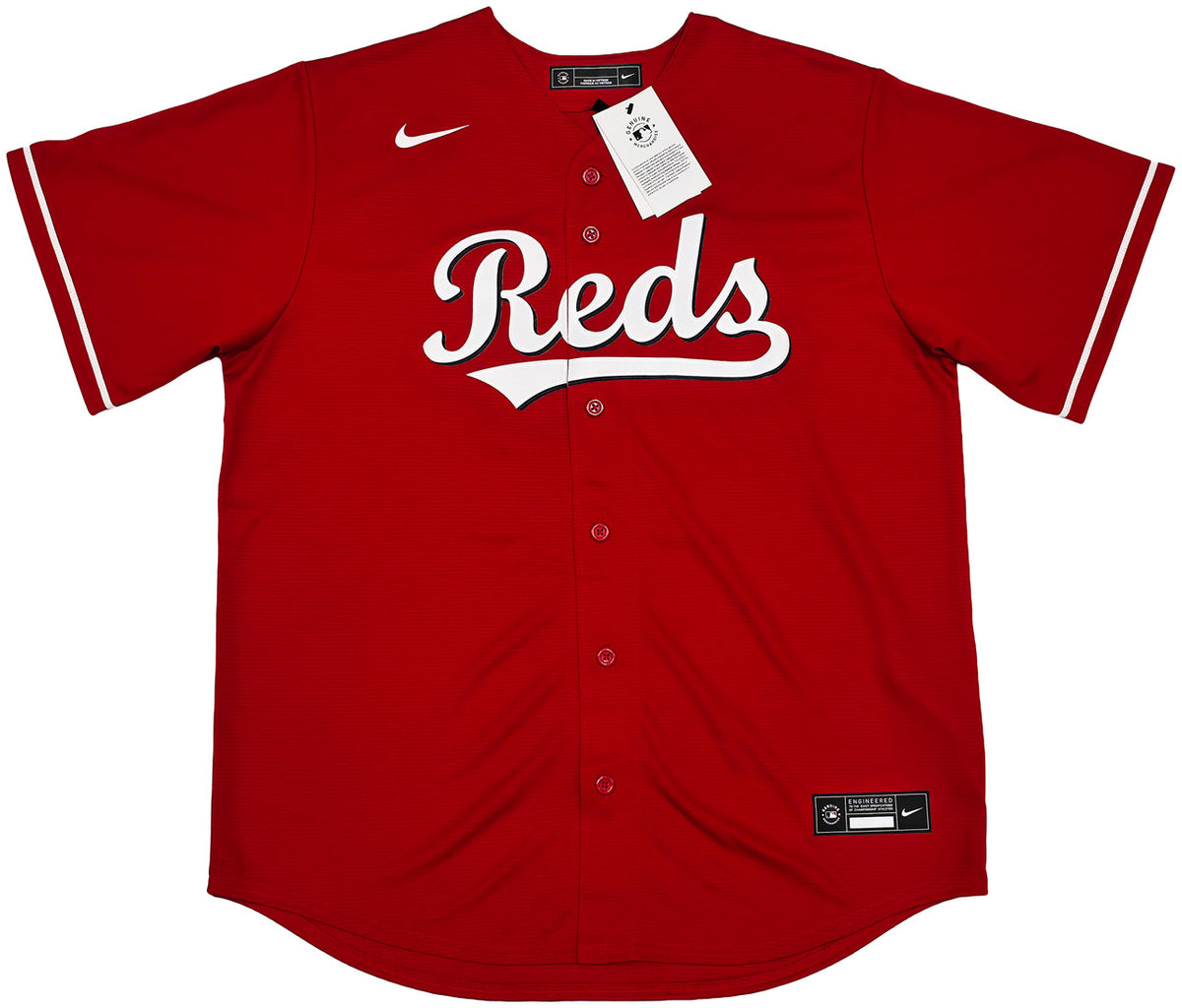 Cincinnati Reds Elly De La Cruz Autographed Red Nike Jersey Size L Beckett BAS Witness Stock #256877