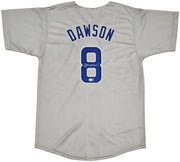 Chicago Cubs Andre Dawson Autographed Gray Jersey Beckett BAS Witness Stock #256893