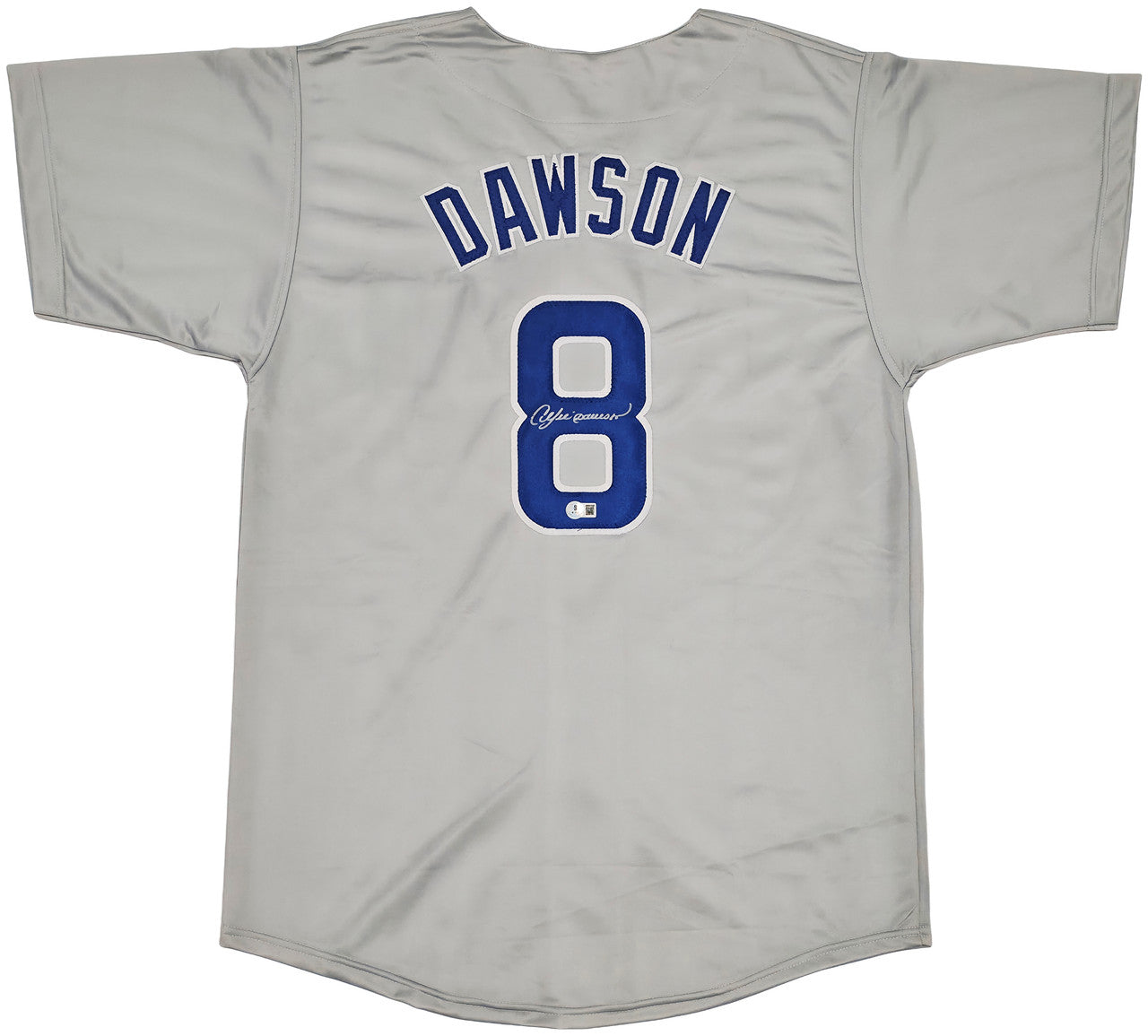 Chicago Cubs Andre Dawson Autographed Gray Jersey Beckett BAS Witness Stock #256893
