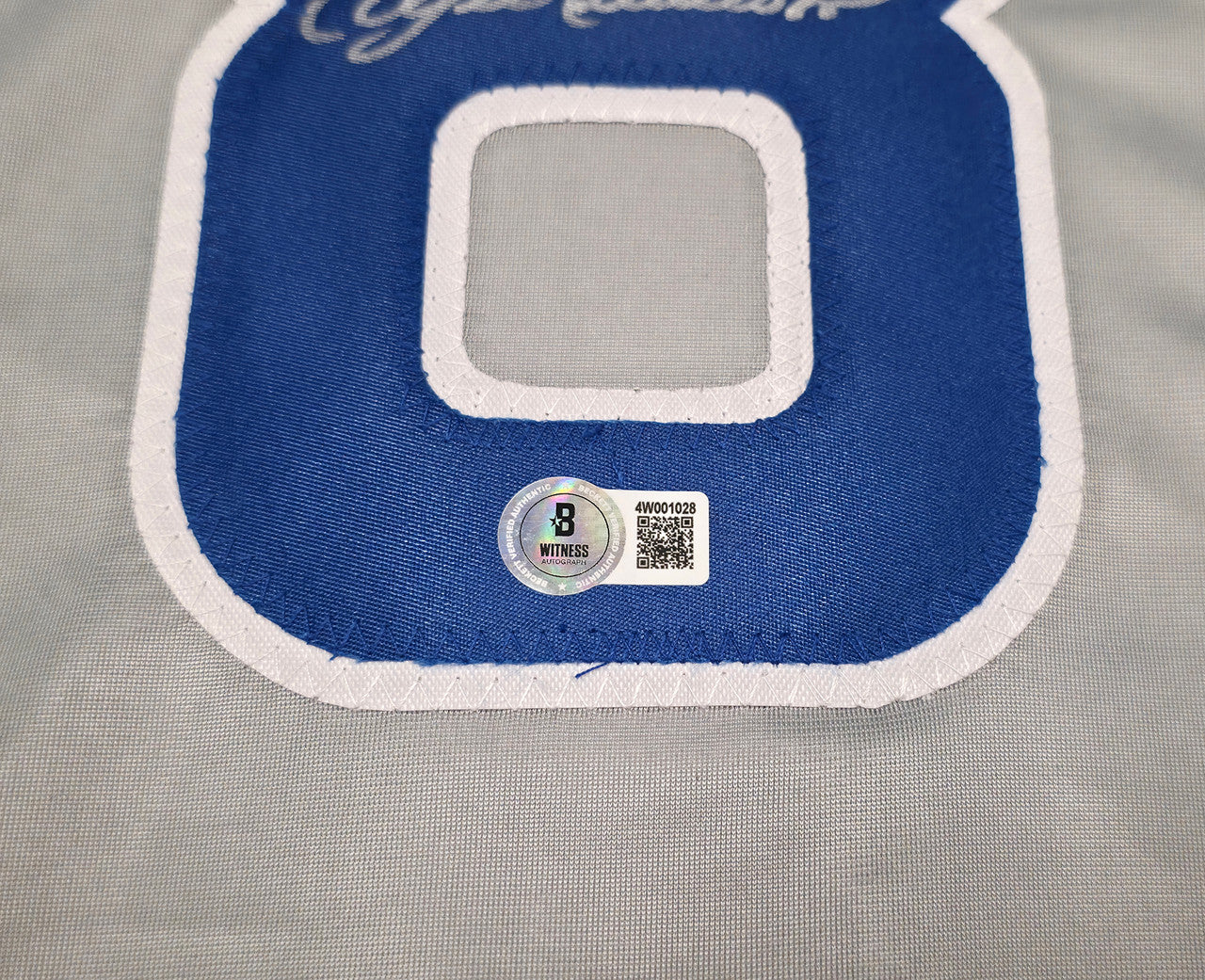 Chicago Cubs Andre Dawson Autographed Gray Jersey Beckett BAS Witness Stock #256893