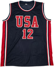 Team USA John Stockton Autographed Blue Jersey Beckett BAS Witness Stock #256901