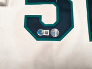 Seattle Mariners Ichiro Suzuki Autographed White Authentic Mitchell & Ness Cooperstown Authentic Collection 2001 ASG Patch Rookie Jersey Size 48 "01 ROY/MVP" IS Holo & Beckett BAS Witness Stock #256852