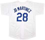 Los Angeles Dodgers JD Martinez Autographed White Jersey Beckett BAS Witness Stock #256899