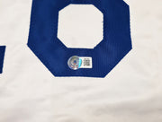 Los Angeles Dodgers JD Martinez Autographed White Jersey Beckett BAS Witness Stock #256899