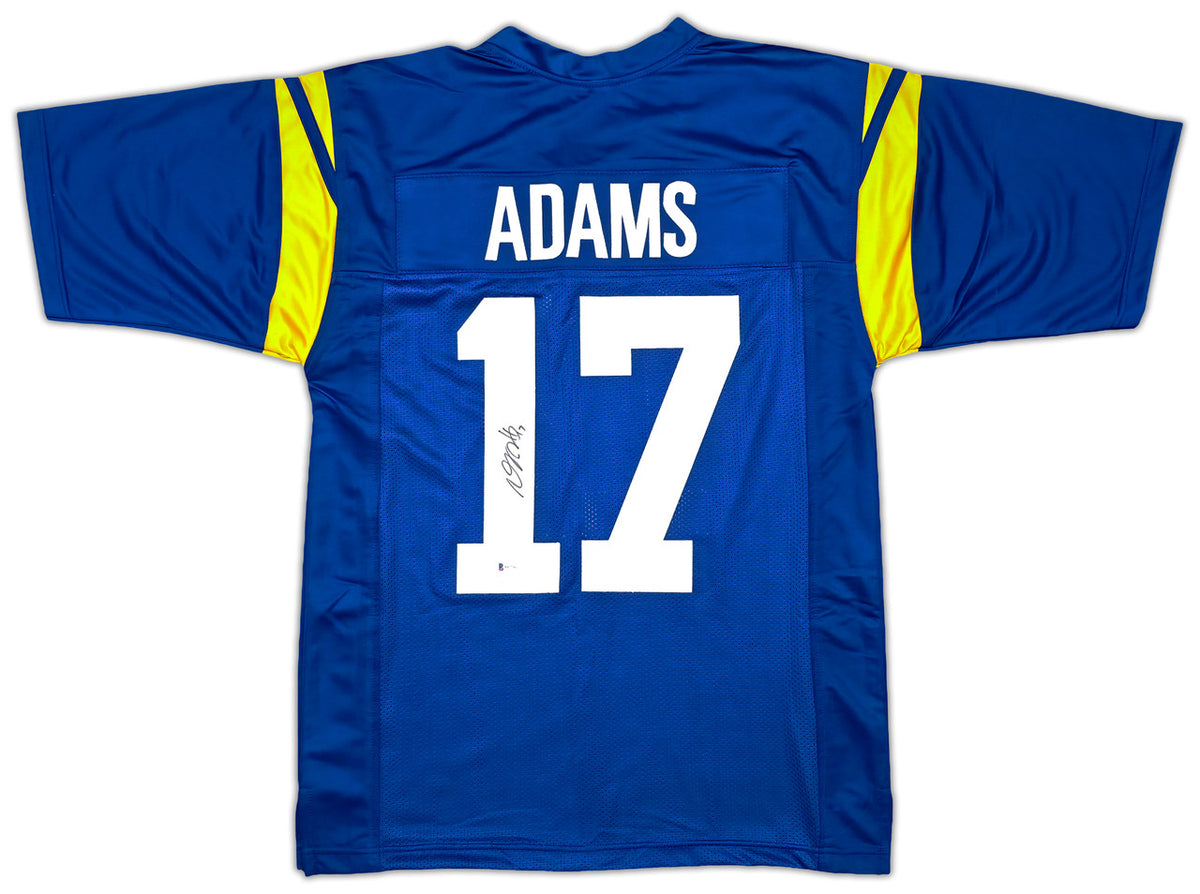 Los Angeles Rams Davante Adams Autographed Blue Jersey Beckett BAS Witness Stock #256898
