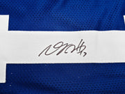 Los Angeles Rams Davante Adams Autographed Blue Jersey Beckett BAS Witness Stock #256898