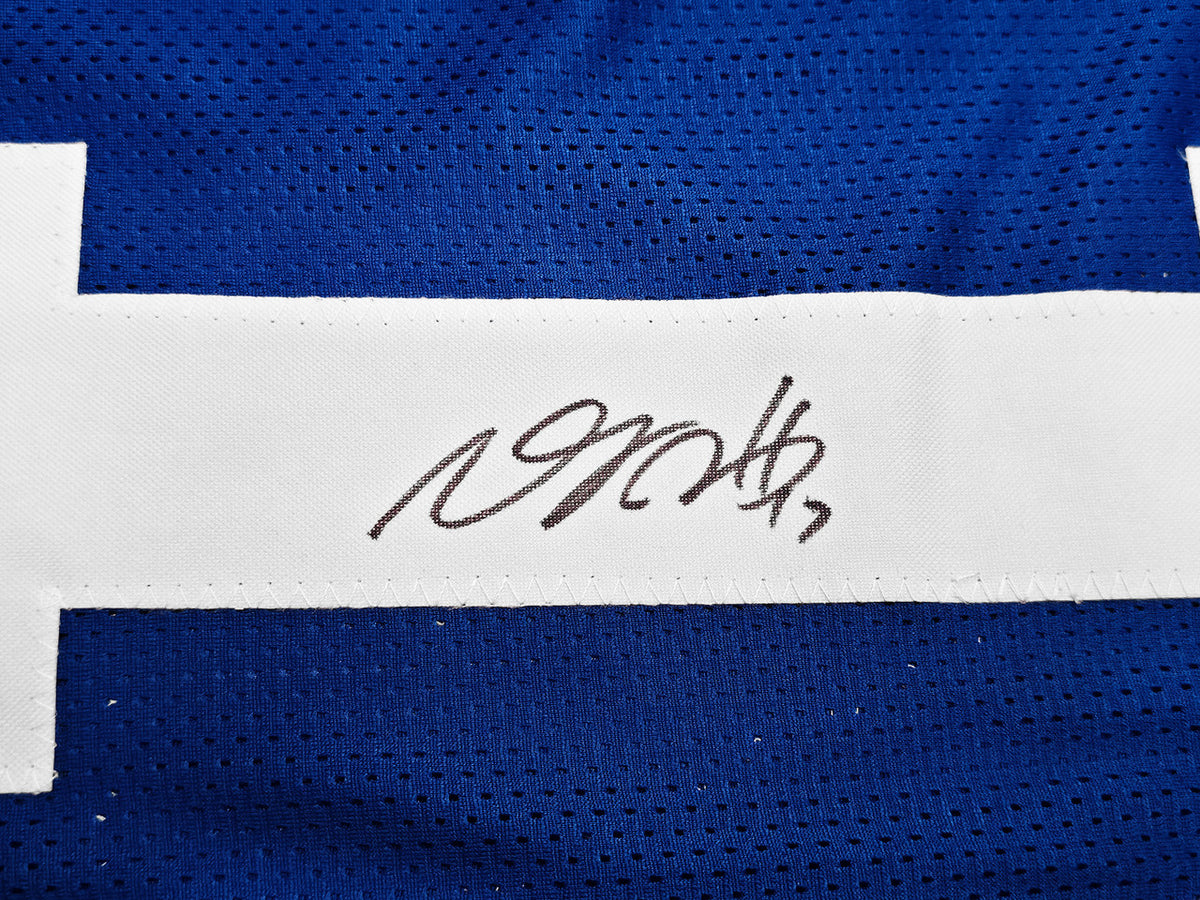 Los Angeles Rams Davante Adams Autographed Blue Jersey Beckett BAS Witness Stock #256898