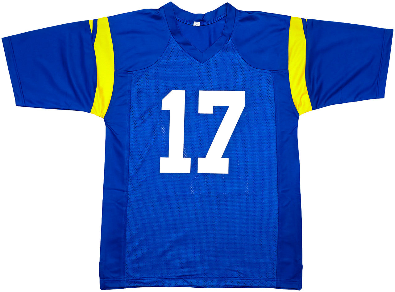Los Angeles Rams Davante Adams Autographed Blue Jersey Beckett BAS Witness Stock #256898