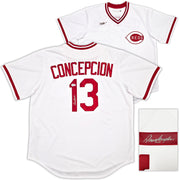 Cincinnati Reds Dave Concepcion Autographed White Nike Cooperstown Collection Jersey Beckett BAS QR Stock #256920