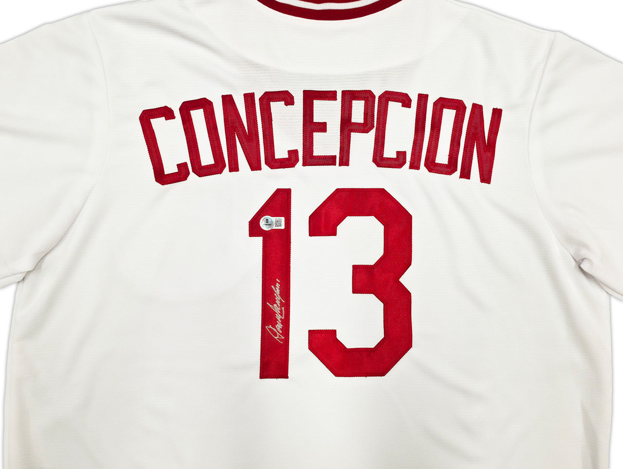 Cincinnati Reds Dave Concepcion Autographed White Nike Cooperstown Collection Jersey Beckett BAS QR Stock #256920