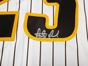 San Diego Padres Fernando Tatis Jr. Autographed White Pinstripes Nike Jersey Size XL Beckett BAS Witness Stock #256875