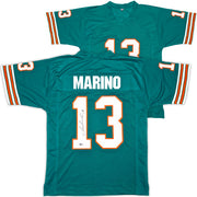 Miami Dolphins Dan Marino Autographed Teal Jersey Beckett BAS Witness Stock #256917