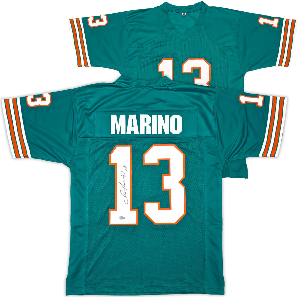 Miami Dolphins Dan Marino Autographed Teal Jersey Beckett BAS Witness Stock #256917