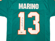 Miami Dolphins Dan Marino Autographed Teal Jersey Beckett BAS Witness Stock #256917