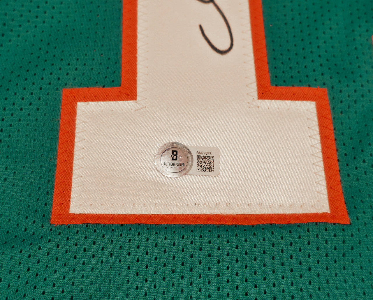 Miami Dolphins Dan Marino Autographed Teal Jersey Beckett BAS Witness Stock #256917