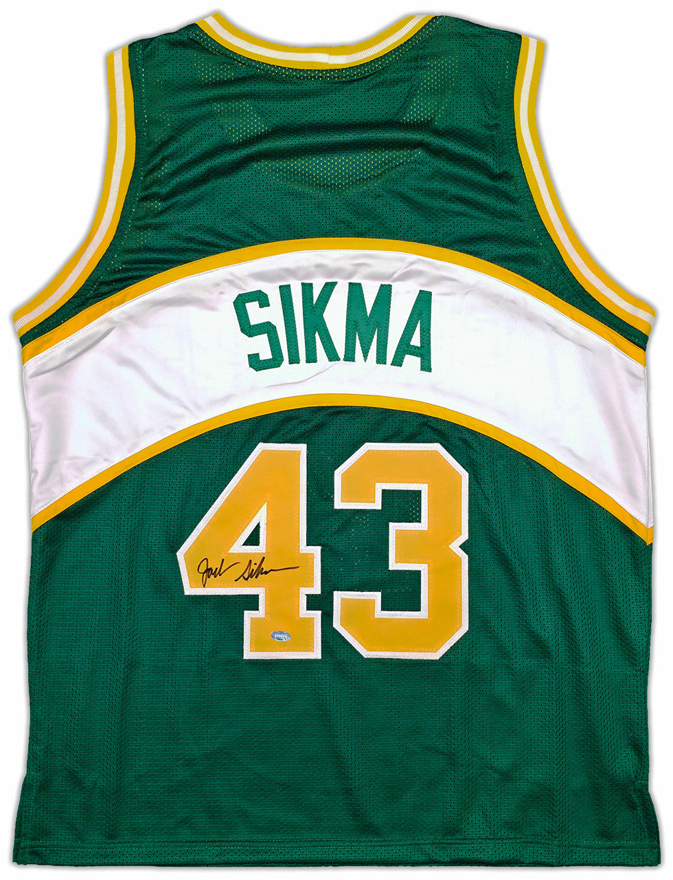 Seattle Supersonics Jack Sikma Autographed Green Jersey MCS Holo Stock #256726