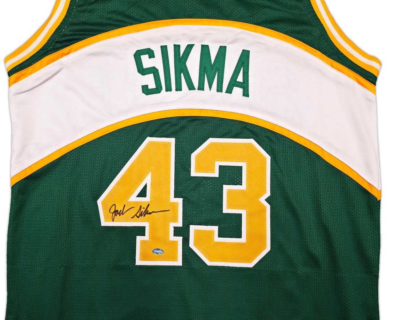 Seattle Supersonics Jack Sikma Autographed Green Jersey MCS Holo Stock #256726