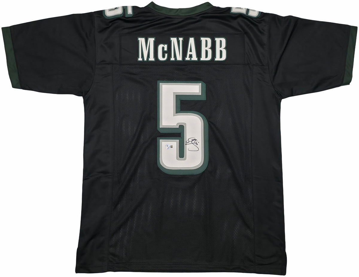 Philadelphia Eagles Donovan McNabb Autographed Black Jersey Beckett BAS Witness Stock #256860