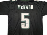 Philadelphia Eagles Donovan McNabb Autographed Black Jersey Beckett BAS Witness Stock #256860