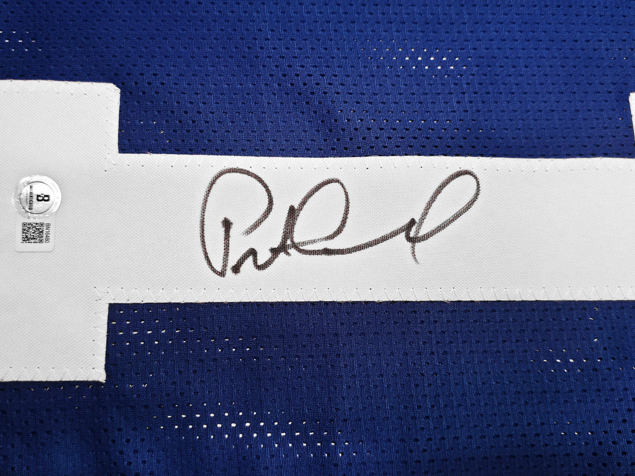 Seattle Seahawks Pete Carroll Autographed Blue Jersey Beckett BAS QR Stock #256902