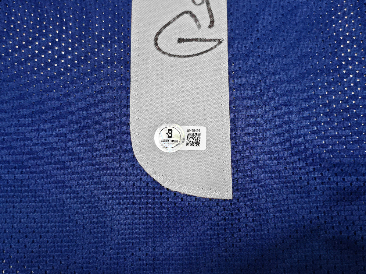 Seattle Seahawks Pete Carroll Autographed Blue Jersey Beckett BAS QR Stock #256903
