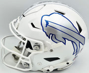 Jim Kelly, Thurman Thomas & Andre Reed Autographed Buffalo Bills Rivalries White Full Size Authentic Hyper Speed Flex Helmet Beckett BAS Witness Stock #256868