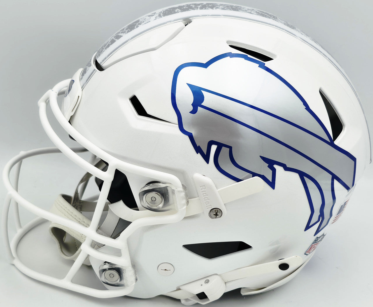 Jim Kelly, Thurman Thomas & Andre Reed Autographed Buffalo Bills Rivalries White Full Size Authentic Hyper Speed Flex Helmet Beckett BAS Witness Stock #256868
