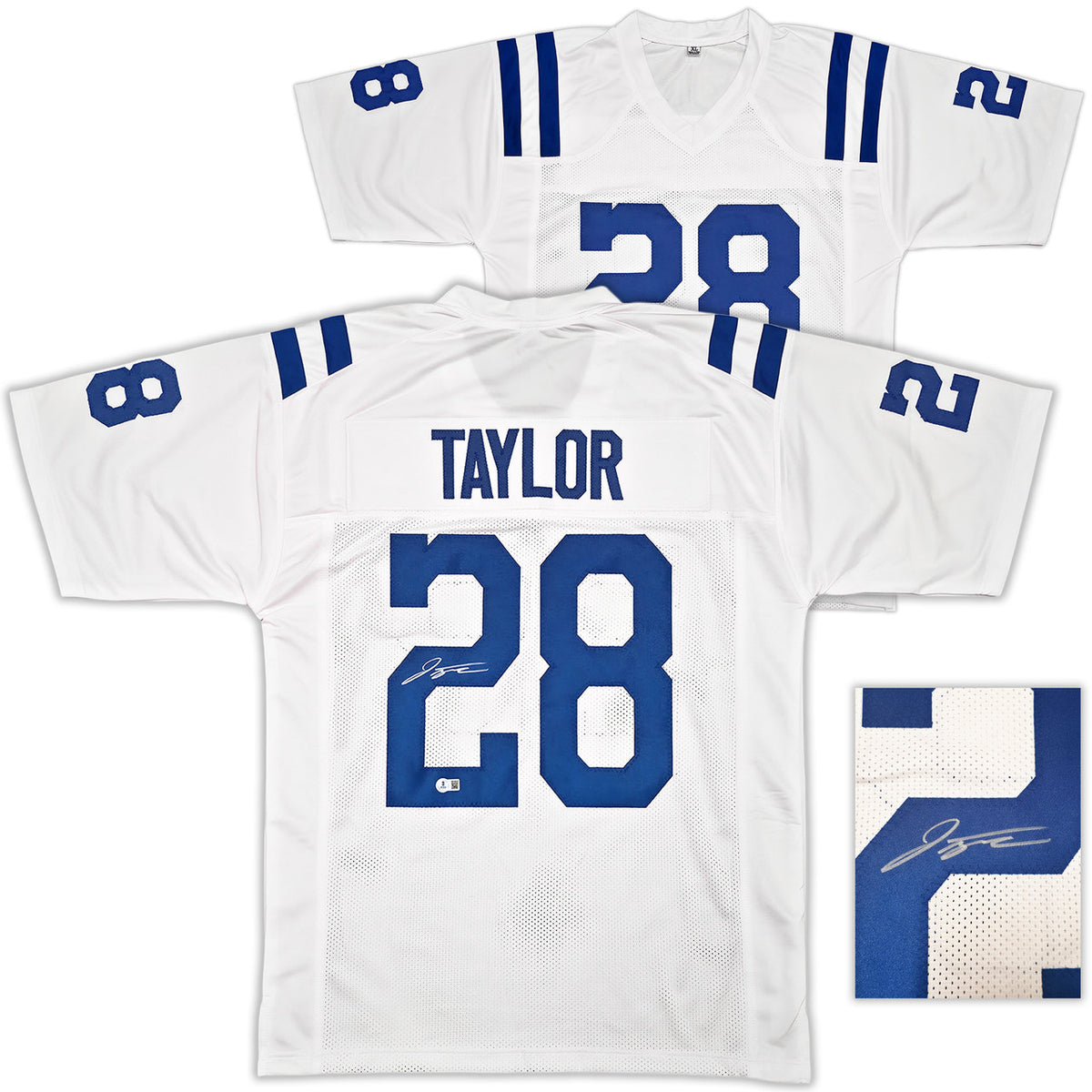 Indianapolis Colts Jonathan Taylor Autographed White Jersey Beckett BAS Witness Stock #256915