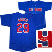 Chicago Cubs Michael Busch Autographed Blue Jersey Beckett BAS Witness Stock #256913