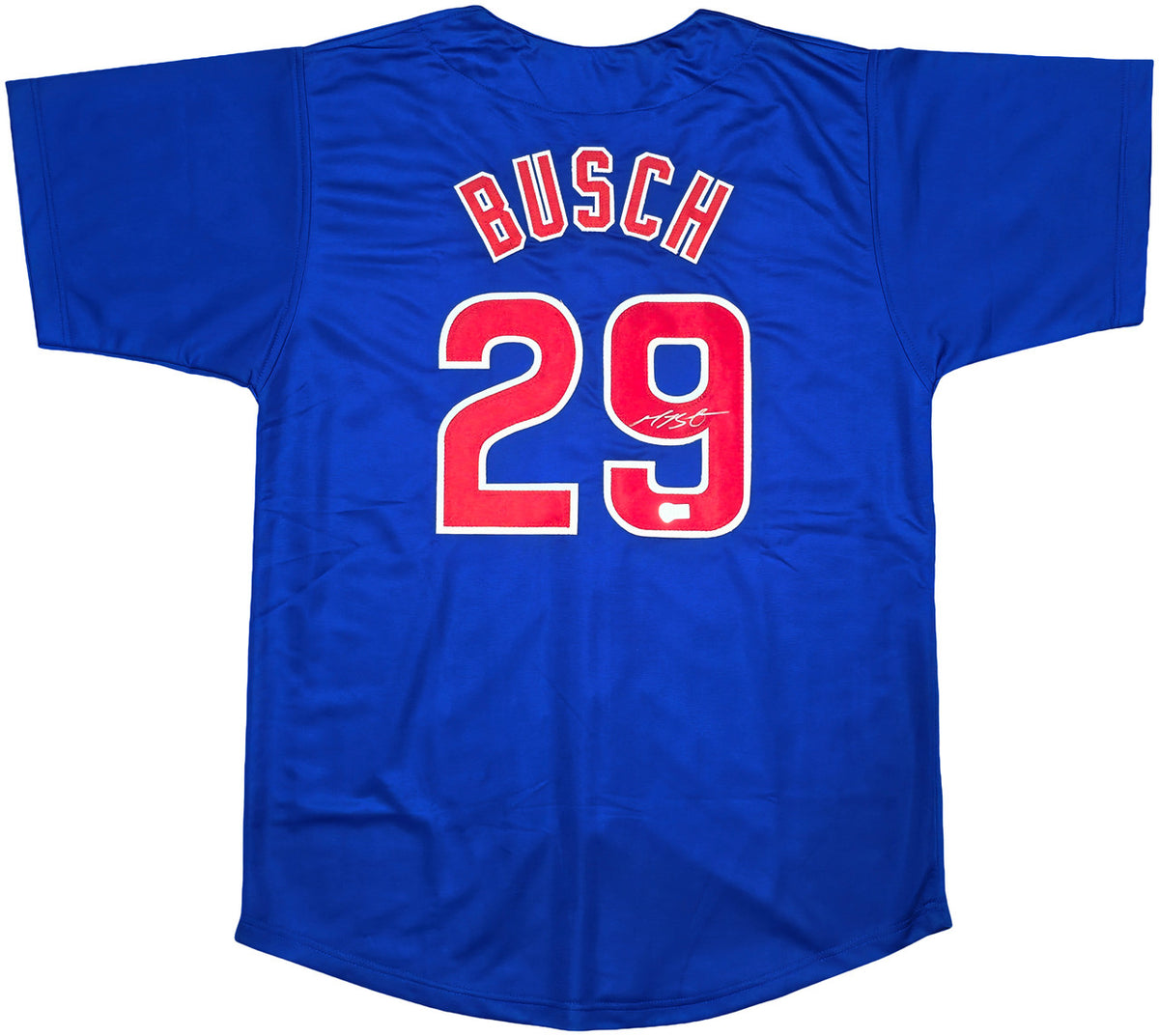 Chicago Cubs Michael Busch Autographed Blue Jersey Beckett BAS Witness Stock #256913