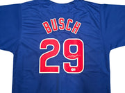 Chicago Cubs Michael Busch Autographed Blue Jersey Beckett BAS Witness Stock #256913