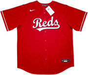 Cincinnati Reds Elly De La Cruz Autographed Red Nike Jersey Size L "1st HR 6/8/23" Beckett BAS Witness Stock #256881