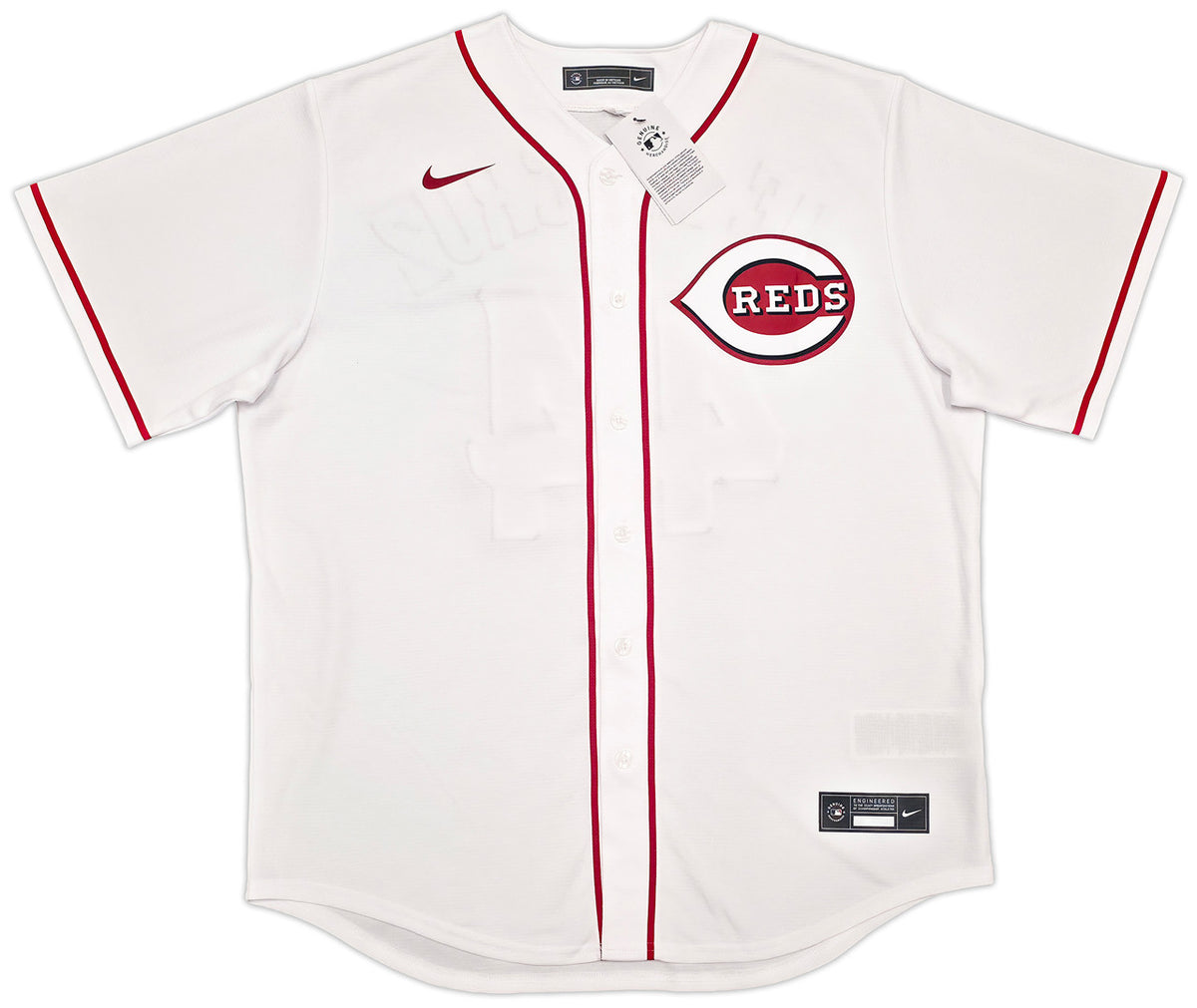 Cincinnati Reds Elly De La Cruz Autographed White Nike Jersey Size XL Beckett BAS Witness Stock #256884