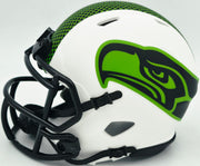 Zach Charbonnet Autographed Seattle Seahawks Lunar Eclipse White Speed Mini Helmet MCS Holo Stock #256966